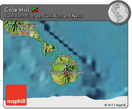 Satellite 3D Map of Cole Hill