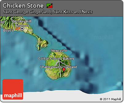 Satellite 3D Map of Chicken Stone