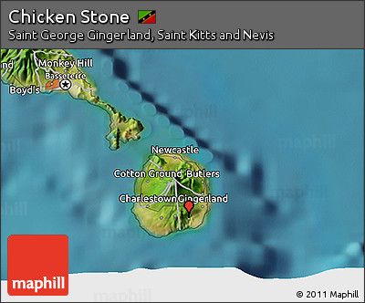 Satellite 3D Map of Chicken Stone