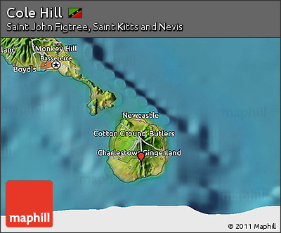 Satellite 3D Map of Cole Hill