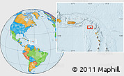 Political Location Map of the area around 17° 20' 20" N, 62° 49' 30" W