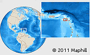 Shaded Relief Location Map of the area around 17° 20' 20" N, 62° 49' 30" W