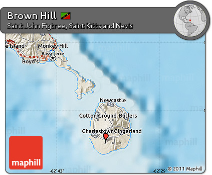 Shaded Relief Map of Brown Hill