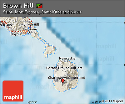 Shaded Relief Map of Brown Hill
