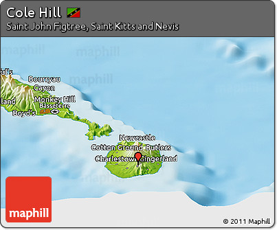 Physical Panoramic Map of Cole Hill