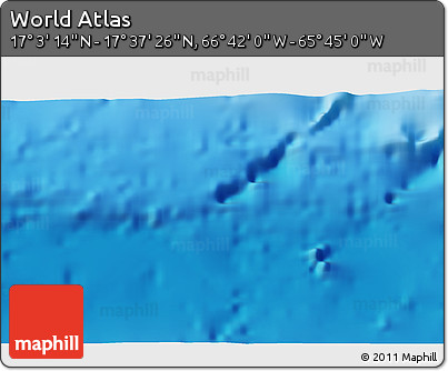 Physical 3D Map of the Area around 17° 20' 20" N, 66° 13' 29" W