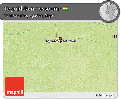 Physical Panoramic Map of Teguidda-n-Tessoumt