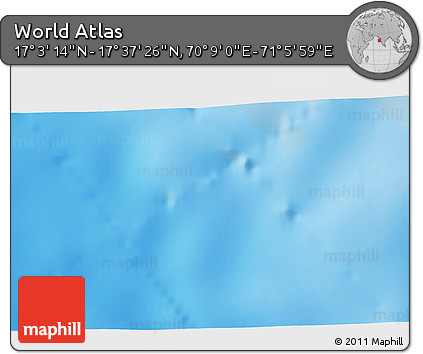 Physical 3D Map of the Area around 17° 20' 20" N, 70° 37' 30" E