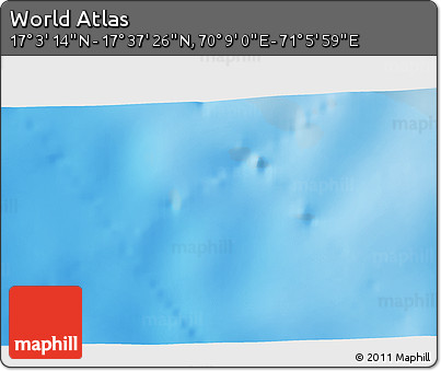 Physical 3D Map of the Area around 17° 20' 20" N, 70° 37' 30" E
