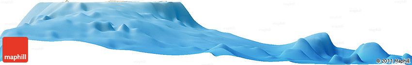 Shaded Relief Horizon Map of the Area around 17° 20' 20" N, 71° 19' 29" W