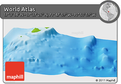 Physical Panoramic Map of the Area around 17° 20' 20" N, 71° 19' 29" W