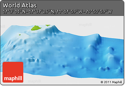 Physical Panoramic Map of the Area around 17° 20' 20" N, 71° 19' 29" W