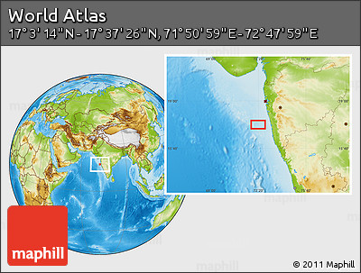 Physical Location Map of the Area around 17° 20' 20" N, 72° 19' 29" E