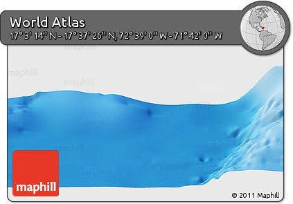 Shaded Relief Panoramic Map of the Area around 17° 20' 20" N, 72° 10' 30" W