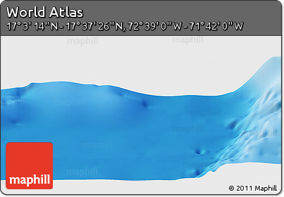 Shaded Relief Panoramic Map of the Area around 17° 20' 20" N, 72° 10' 30" W