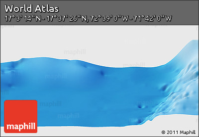 Shaded Relief Panoramic Map of the Area around 17° 20' 20" N, 72° 10' 30" W