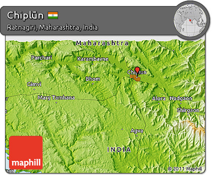 Physical 3D Map of Chiplūn