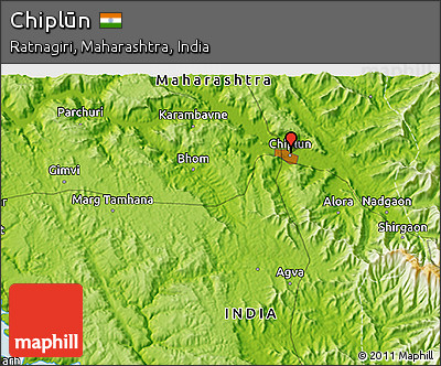 Physical 3D Map of Chiplūn