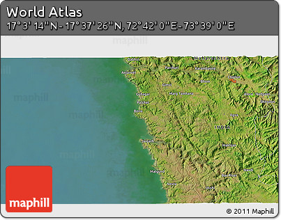 Satellite 3D Map of the Area around 17° 20' 20" N, 73° 10' 30" E