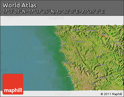 Satellite 3D Map of the Area around 17° 20' 20" N, 73° 10' 30" E