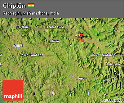 Satellite Map of Chiplūn