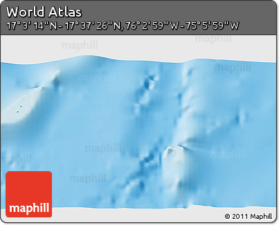 Physical 3D Map of the Area around 17° 20' 20" N, 75° 34' 29" W