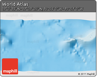 Shaded Relief 3D Map of the Area around 17° 20' 20" N, 76° 25' 30" W