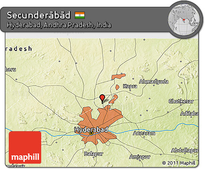 Physical 3D Map of Secunderābād