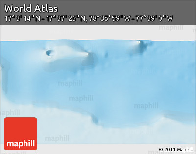 Physical 3D Map of the Area around 17° 20' 20" N, 78° 7' 30" W