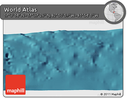 Satellite 3D Map of the Area around 17° 20' 20" N, 82° 22' 30" W