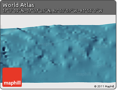 Satellite 3D Map of the Area around 17° 20' 20" N, 82° 22' 30" W