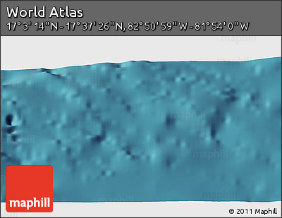 Satellite 3D Map of the Area around 17° 20' 20" N, 82° 22' 30" W