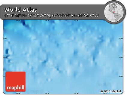 Physical Map of the Area around 17° 20' 20" N, 82° 22' 30" W