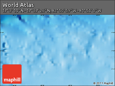 Physical Map of the Area around 17° 20' 20" N, 82° 22' 30" W