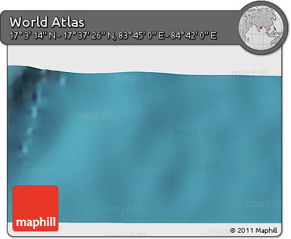 Satellite 3D Map of the Area around 17° 20' 20" N, 84° 13' 29" E