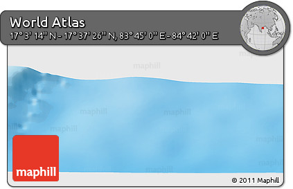 Physical Panoramic Map of the Area around 17° 20' 20" N, 84° 13' 29" E