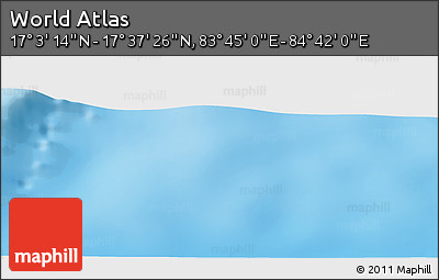 Physical Panoramic Map of the Area around 17° 20' 20" N, 84° 13' 29" E