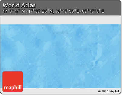 Physical 3D Map of the Area around 17° 20' 20" N, 86° 46' 30" E