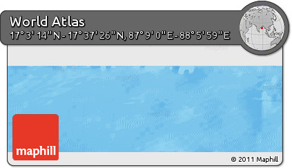 Shaded Relief Panoramic Map of the Area around 17° 20' 20" N, 87° 37' 30" E