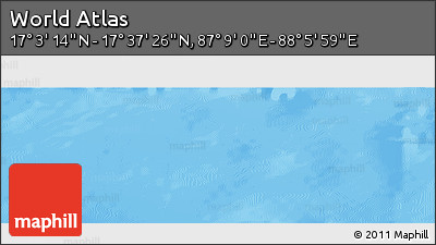 Shaded Relief Panoramic Map of the Area around 17° 20' 20" N, 87° 37' 30" E