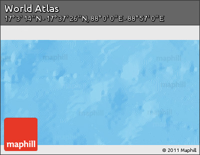 Physical 3D Map of the Area around 17° 20' 20" N, 88° 28' 29" E