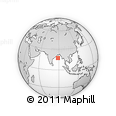 Outline Map of the Area around 17° 20' 20" N, 88° 28' 29" E, rectangular outline
