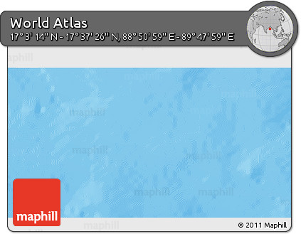 Physical 3D Map of the Area around 17° 20' 20" N, 89° 19' 29" E