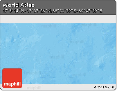 Physical 3D Map of the Area around 17° 20' 20" N, 89° 19' 29" E