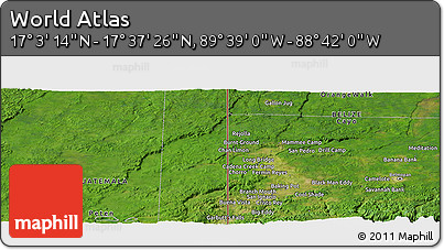 Satellite Panoramic Map of the Area around 17° 20' 20" N, 89° 10' 30" W