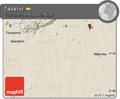 Shaded Relief Map of Tabelot