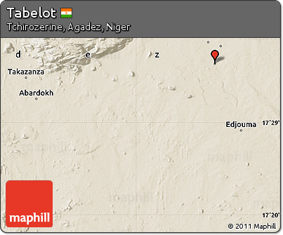 Shaded Relief Map of Tabelot