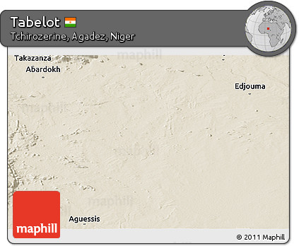 Shaded Relief Panoramic Map of Tabelot