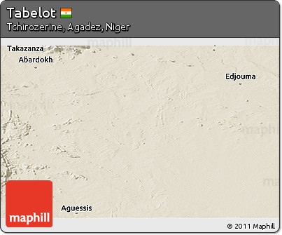 Shaded Relief Panoramic Map of Tabelot
