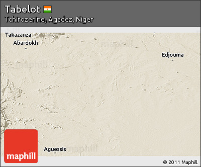 Shaded Relief Panoramic Map of Tabelot